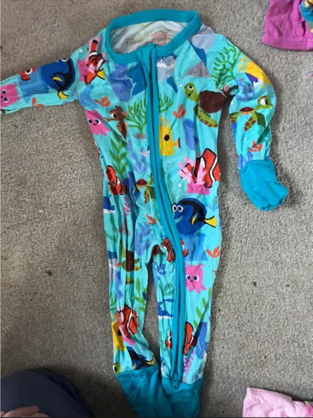 Little sleepies Disney Finding Dory Blue Toddler One-Piece Pajamas